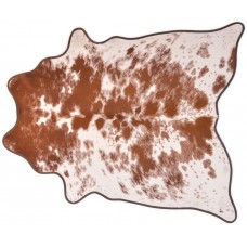 Cowhide Rug (Brown with White with Coffee Leather Trim) - XL (41 SQFT)