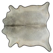 COWHIDE RUG | GRIS GREY GRAPHITE LEATHER TRIM | XL | 41 SQ FT