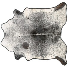 COWHIDE RUG | SALT AND PEPPER BLACK AND WHITE WITH LEATHER TRIM | L | 35 SQ FT 
