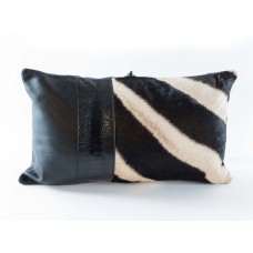 Zebra ostrich shin accent pillow (12" x 20")