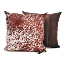 Cowhide Large Brown & White Pillow (24" x 24")