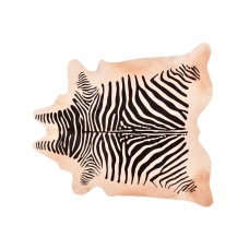 Zebra Spine on Off White cowhide Rug