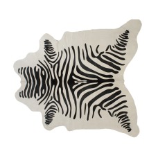 ZEBRA ON WHITE COWHIDE RUG - 32 SQFT - A