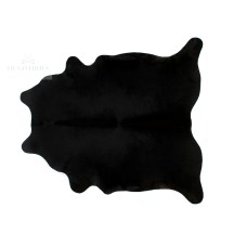 Cowhide Rug | SOLID JET BLACK WITH CANVAS BACKING | XL | 39 SQ FT
