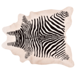 Zebra Spine on Off White cowhide Rug