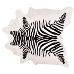 ZEBRA ON WHITE COWHIDE RUG - 32 SQFT - B