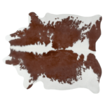 COWHIDE RUG (BROWN AND WHITE SPECIAL WITH CANVAS BACKING) - L 33 SQFT