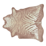 Cowhide Rug Gold Zebra Metallic on Beige - L - (35 SQFT)